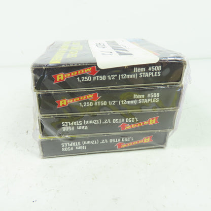 Arrow 4A309A #T50 1/2" (12mm) 1,250 Staples Lot Of 4