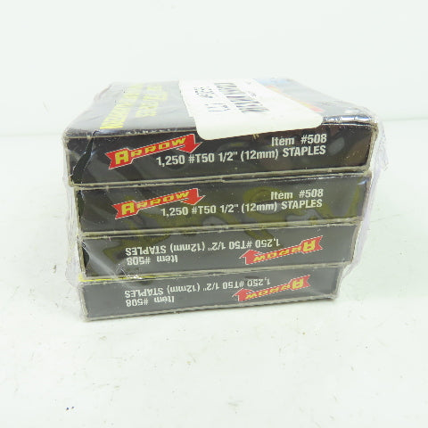 Arrow 4A309A #T50 1/2" (12mm) 1,250 Staples Lot Of 4