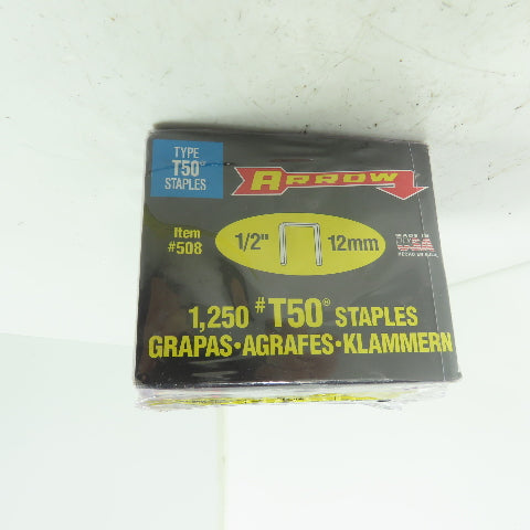 Arrow 4A309A #T50 1/2" (12mm) 1,250 Staples Lot Of 4