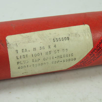 Opti Metric M36 x 4 D9 4-Flute Plug Hand Tap 1001 HS GT D9