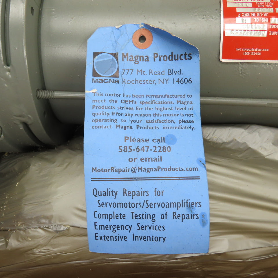 Peerless Magna 181-12-0009 300 Torque DC Servo Motor 130V 2500RPM Remanufactured