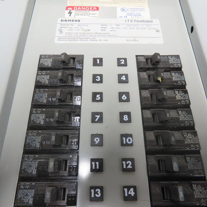 Siemens UBB3014L I-T-E Breaker Panelboard 208Y/120V 3Ph 4W 30-Space W/Breakers