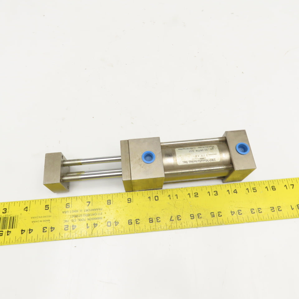 TRD Mfg. 1-1/2" Bore 2" Stroke 3 Rod Stainless Steel Actuator Air Cylinder