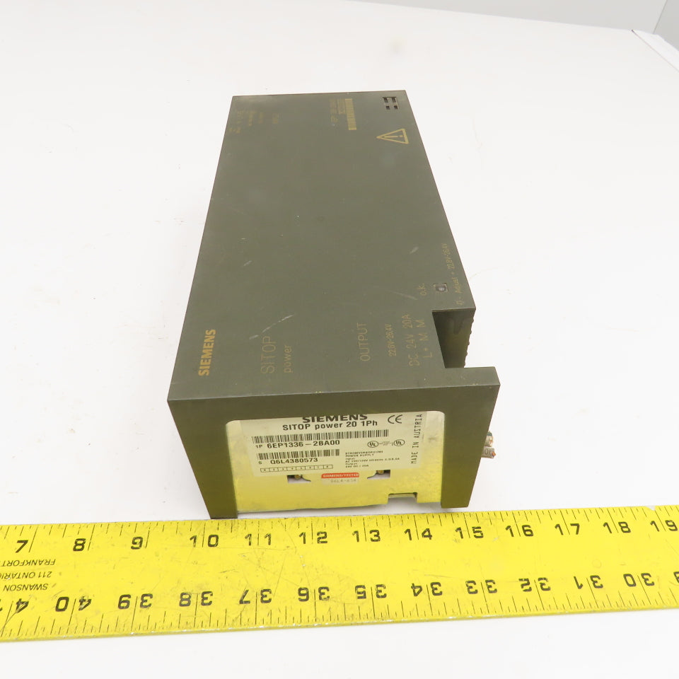 Siemens 6EP1336-2BA00 SITOP Power 20 1Ph Power Supply 230/120VAC To 24VDC