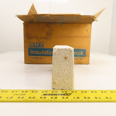 BNZ PA-26 Arch No. 2.5 Insulating Fire Brick 2600° 9" x 4.5" x 2.5-2.125" Lot/10