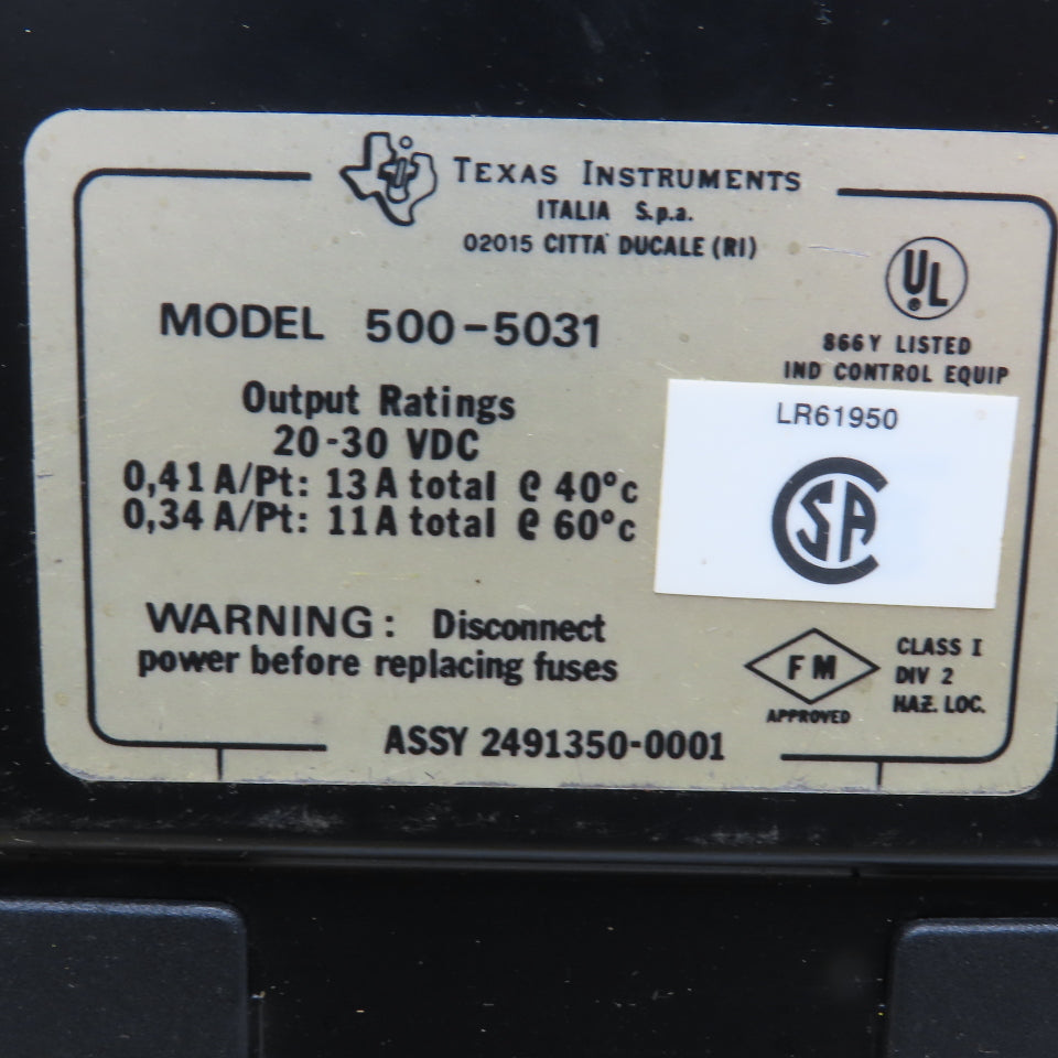 Texas Instruments 500-5031 32 Point Output Module 20-30 VDC