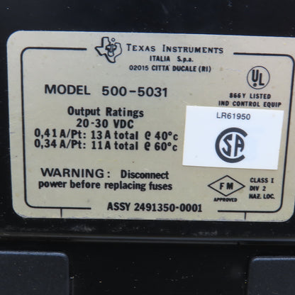 Texas Instruments 500-5031 32 Point Output Module 20-30 VDC