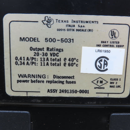 Texas Instruments 500-5031 32 Point Output Module 20-30 VDC