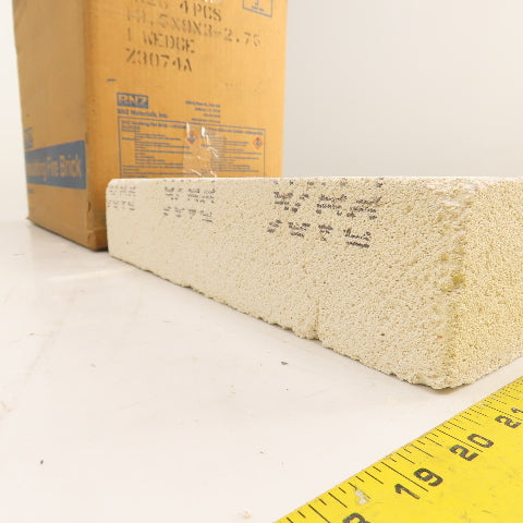 BNZ PA-26 No. 1 Wedge Insulating Fire Brick 2600° 13.5 x 9 x 3-2.75" Box Of 4