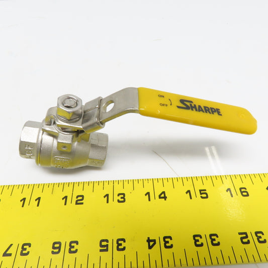 Sharpe CF8M 3/8" FNPT Stainless Steel Full Port Ball Valve 1000 CWP