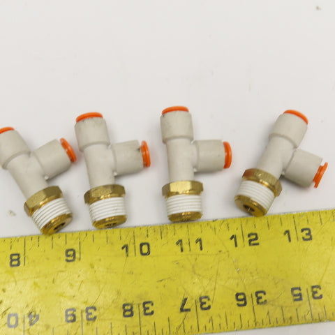 SMC KQ2Y09-36S 3/8" NPT x 5/16" Push To Connect Nylon Run Tee Lot Of 4