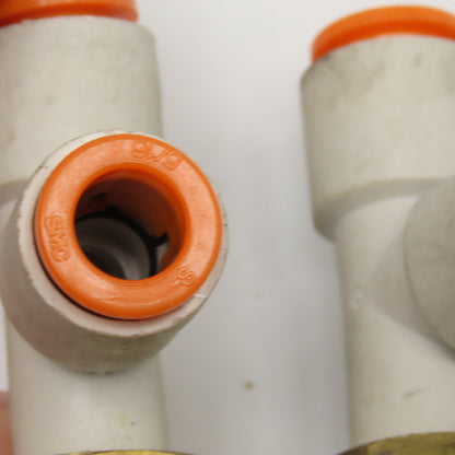 SMC KQ2Y09-36S 3/8" NPT x 5/16" Push To Connect Nylon Run Tee Lot Of 4