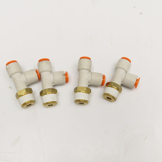 SMC KQ2Y09-36S 3/8" NPT x 5/16" Push To Connect Nylon Run Tee Lot Of 4