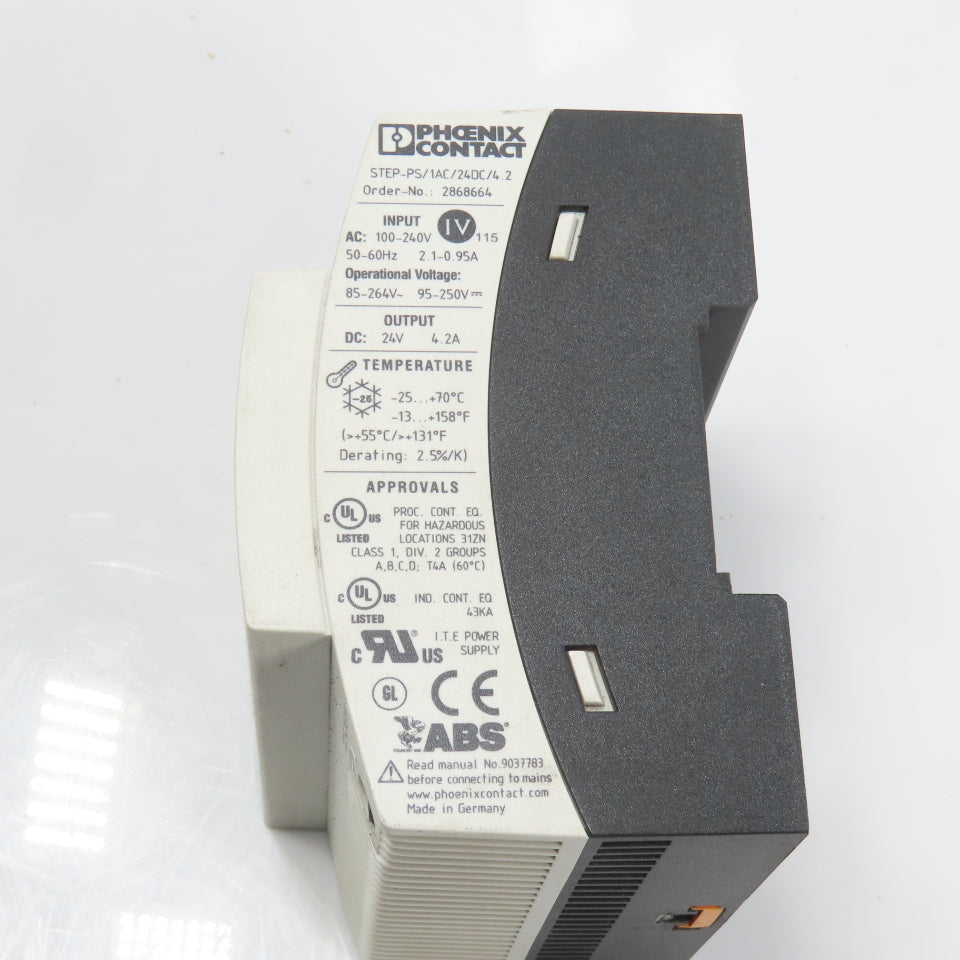Phoenix Contact STEP-PS/1AC/24DC/4.2 24V DC 4.2A Power Supply 100-240V AC Input
