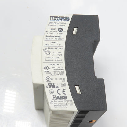 Phoenix Contact STEP-PS/1AC/24DC/4.2 24V DC 4.2A Power Supply 100-240V AC Input