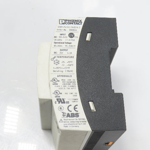 Phoenix Contact STEP-PS/1AC/24DC/4.2 24V DC 4.2A Power Supply 100-240V AC Input