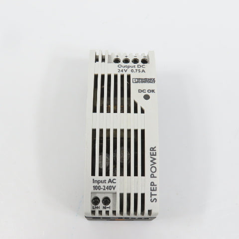 Phoenix Contact STEP-PS/1AC/24DC/0.75/FL 24V DC 0.75A Power Supply 100-240V AC