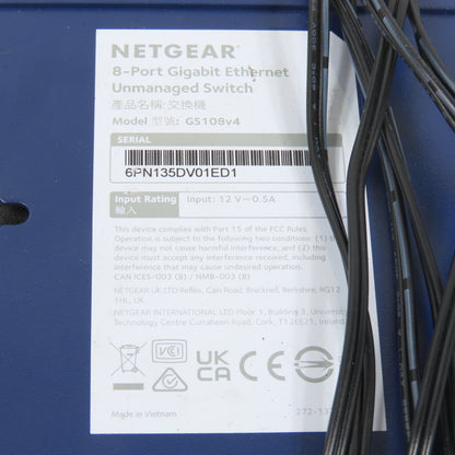 Netgear GS608v3 & GS108v4 8-Port Ethernet Switches W/ 1 Power Supply Lot Of 2