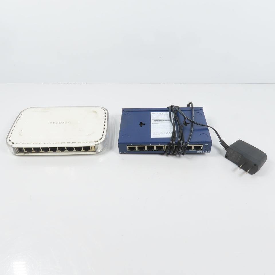 Netgear GS608v3 & GS108v4 8-Port Ethernet Switches W/ 1 Power Supply Lot Of 2