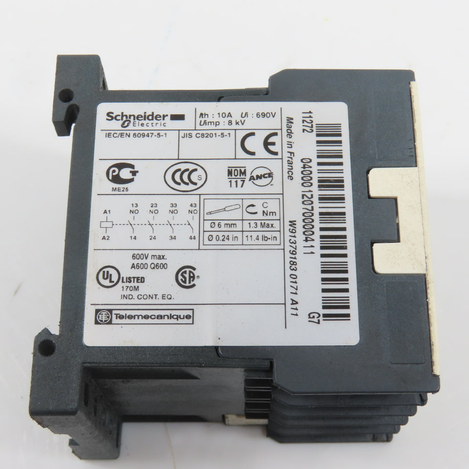 Schneider CA2KN 40G7 TeSys 120V Control Relay (4NO)