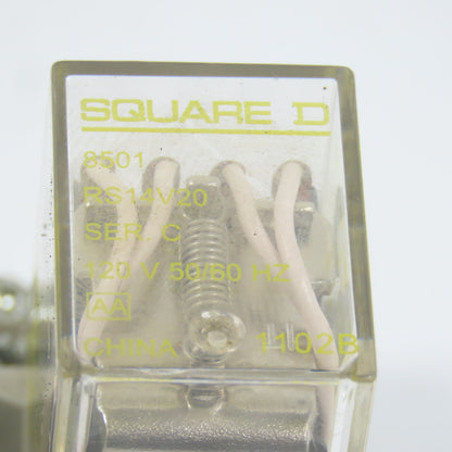 Square D RS14V20 14-Blade Plug In Miniature Power Relay 120/240VAC 5A Lot Of 5