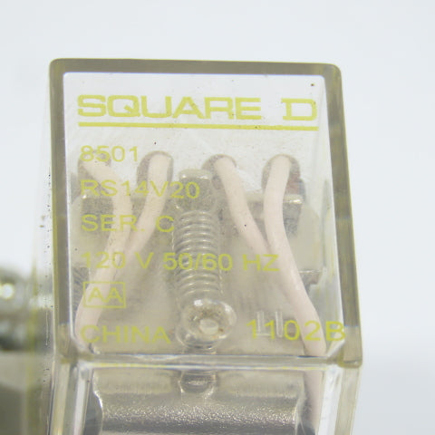 Square D RS14V20 14-Blade Plug In Miniature Power Relay 120/240VAC 5A Lot Of 5