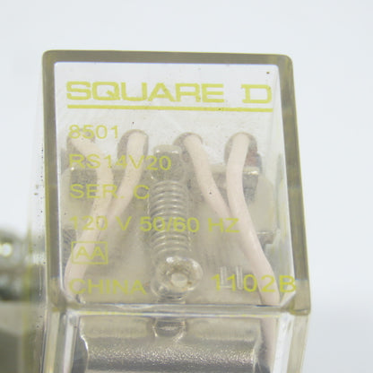 Square D RS14V20 14-Blade Plug In Miniature Power Relay 120/240VAC 5A Lot Of 5