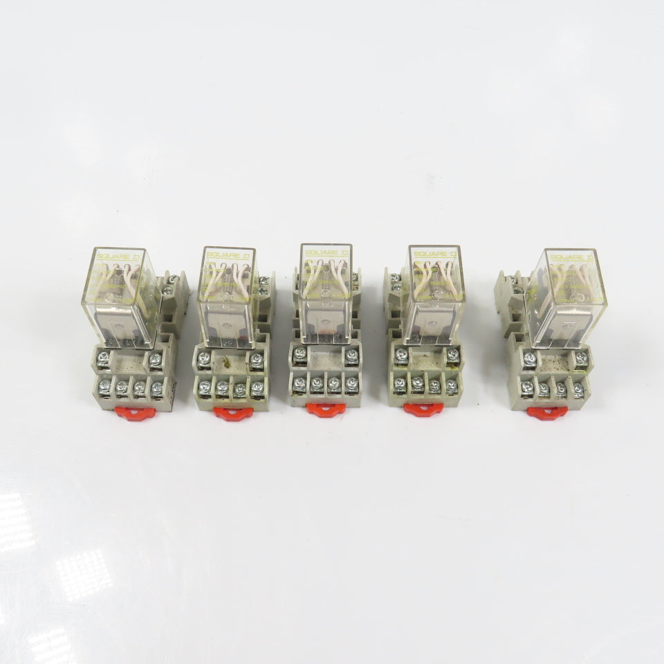 Square D RS14V20 14-Blade Plug In Miniature Power Relay 120/240VAC 5A Lot Of 5