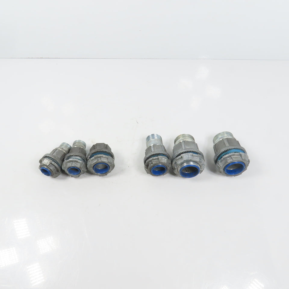 T&B EFG III Misc. Sizes Of Straight Conduit Connectors 1", 3/4", 1/2" Lot/6