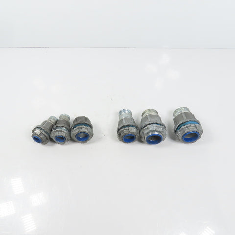 T&B EFG III Misc. Sizes Of Straight Conduit Connectors 1", 3/4", 1/2" Lot/6