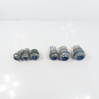 T&B EFG III Misc. Sizes Of Straight Conduit Connectors 1", 3/4", 1/2" Lot/6