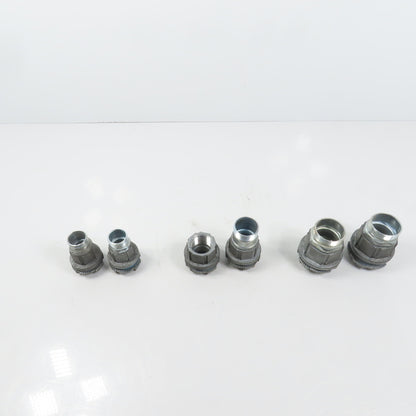 T&B EFG III Misc. Sizes Of Straight Conduit Connectors 1", 3/4", 1/2" Lot/6