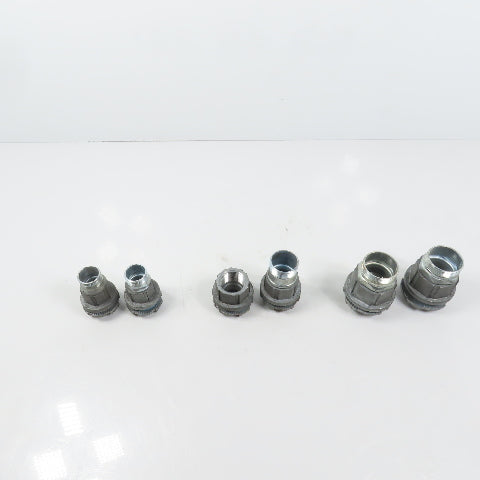 T&B EFG III Misc. Sizes Of Straight Conduit Connectors 1", 3/4", 1/2" Lot/6