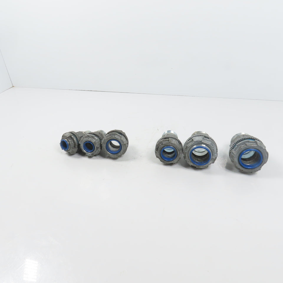 T&B EFG III Misc. Sizes Of Straight Conduit Connectors 1", 3/4", 1/2" Lot/6