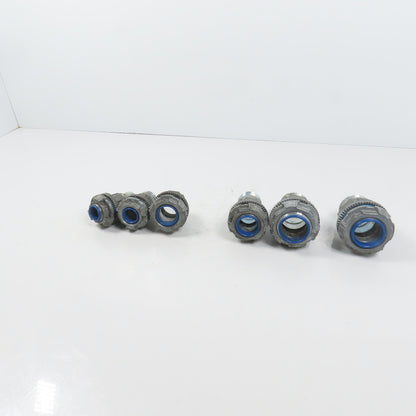 T&B EFG III Misc. Sizes Of Straight Conduit Connectors 1", 3/4", 1/2" Lot/6