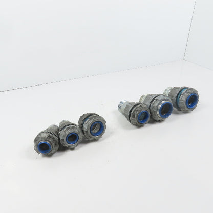 T&B EFG III Misc. Sizes Of Straight Conduit Connectors 1", 3/4", 1/2" Lot/6