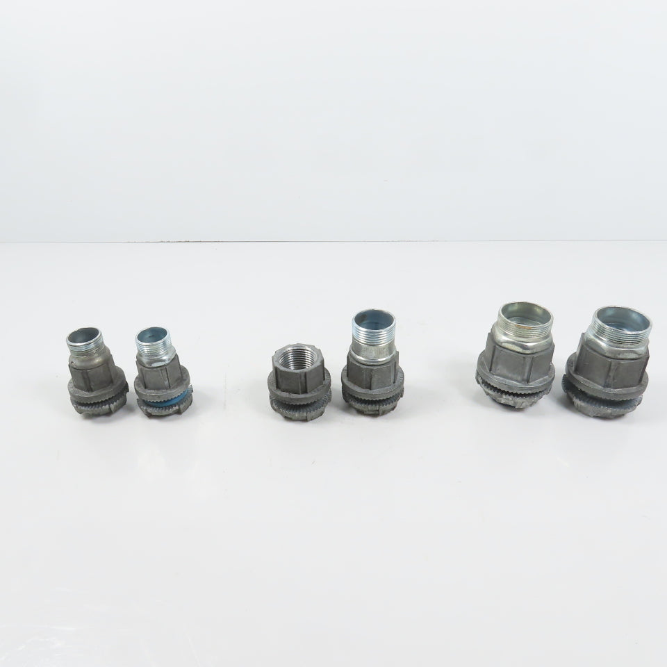 T&B EFG III Misc. Sizes Of Straight Conduit Connectors 1", 3/4", 1/2" Lot/6