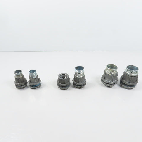 T&B EFG III Misc. Sizes Of Straight Conduit Connectors 1", 3/4", 1/2" Lot/6