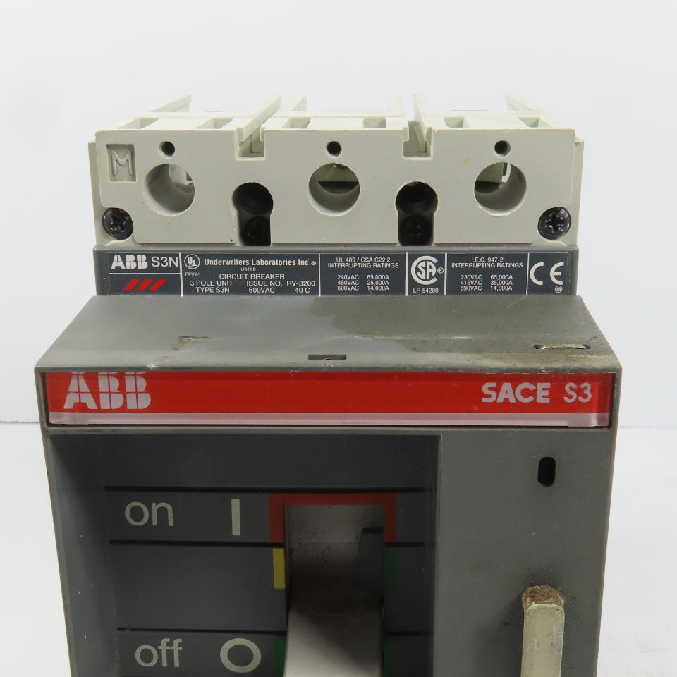 ABB S3N SACE S3 50A 3-Pole Circuit Breaker 600VAC 50/60HZ