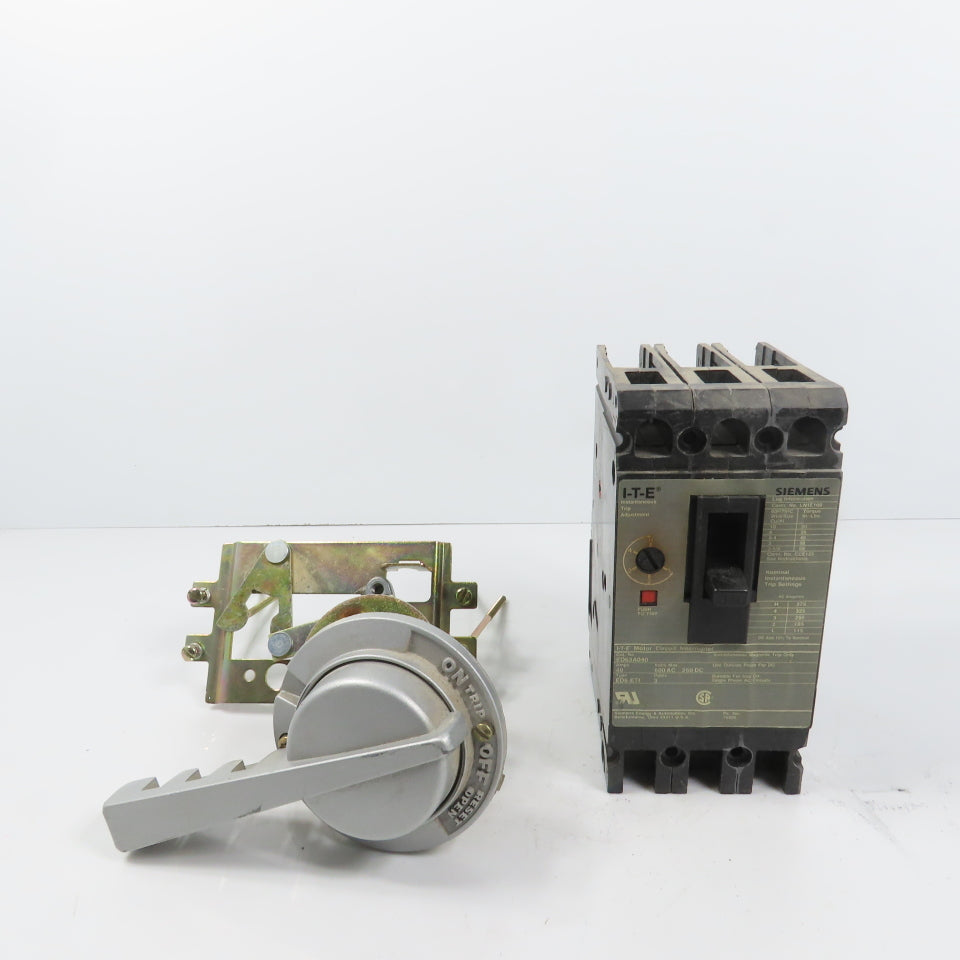 Siemens ED63A040 ED6-ETI 40A Panel Operator Circuit Breaker 600VAC 250VDC 3-Pole