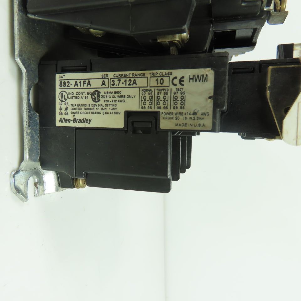 Allen Bradley 509-AO*-SMP Nema Size 0 3-Pole Motor Starter 5HP 600VAC 18A