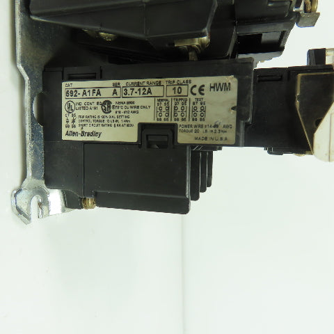 Allen Bradley 509-AO*-SMP Nema Size 0 3-Pole Motor Starter 5HP 600VAC 18A