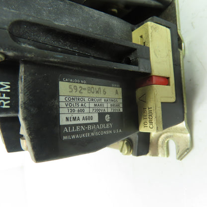Allen Bradley 520F-A0D Size 0 3-Pole Reversing Motor Starter 5HP 600VAC 18A