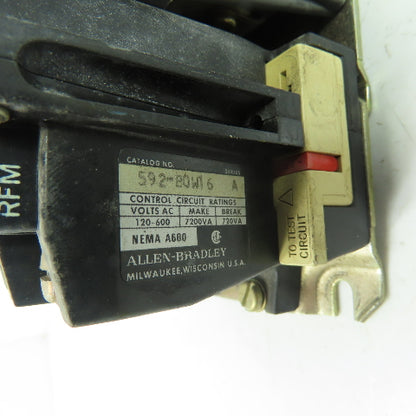 Allen Bradley 520F-A0D Size 0 3-Pole Reversing Motor Starter 5HP 600VAC 18A
