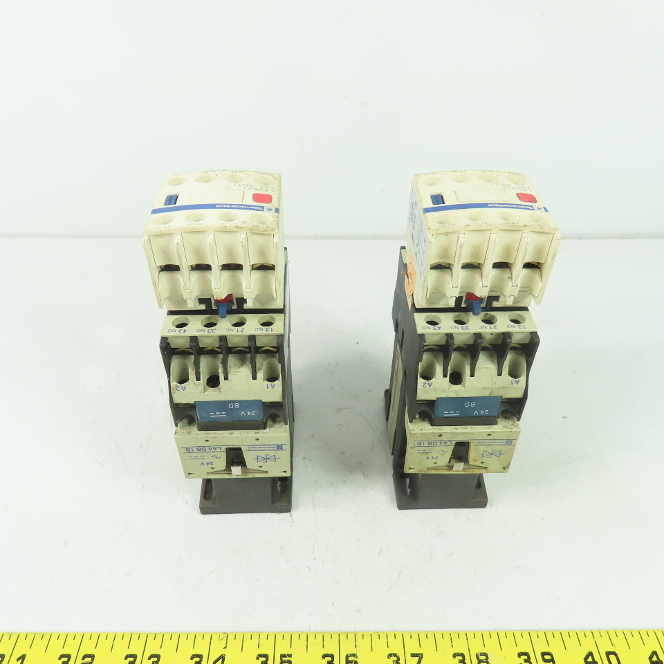 Telemecanique LADN31 LA1 DN31 3 Pole Contactor 600VAC 10A 24V Coil Lot Of 2