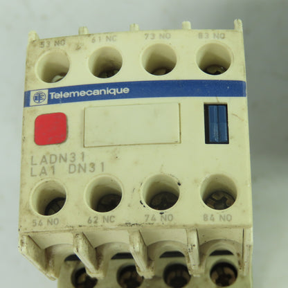 Telemecanique LADN31 LA1 DN31 3 Pole Contactor 600VAC 10A 24V Coil Lot Of 2