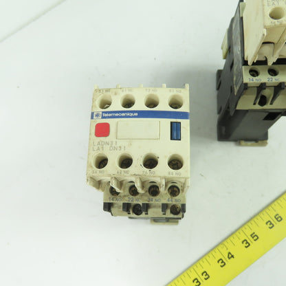 Telemecanique LADN31 LA1 DN31 3 Pole Contactor 600VAC 10A 24V Coil Lot Of 2