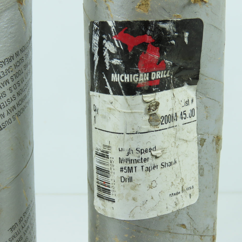 Michigan Drill 45mm HSS 2-Flute Spiral Drill Bit 448mm OAL #5 MT Shank 118° USA