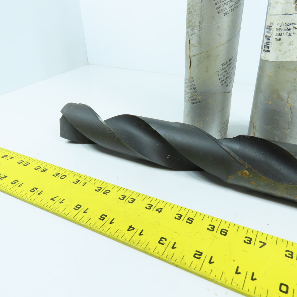 Michigan Drill 45mm HSS 2-Flute Spiral Drill Bit 448mm OAL #5 MT Shank 118° USA