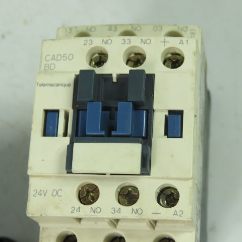 Telemecanique CAD50 BD Contactor Relay 10A 600VAC 24VDC Coil Lot Of 2